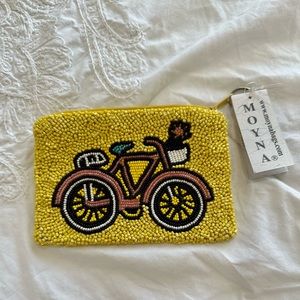 Moyna bags yellow bicycle beaded coin purse